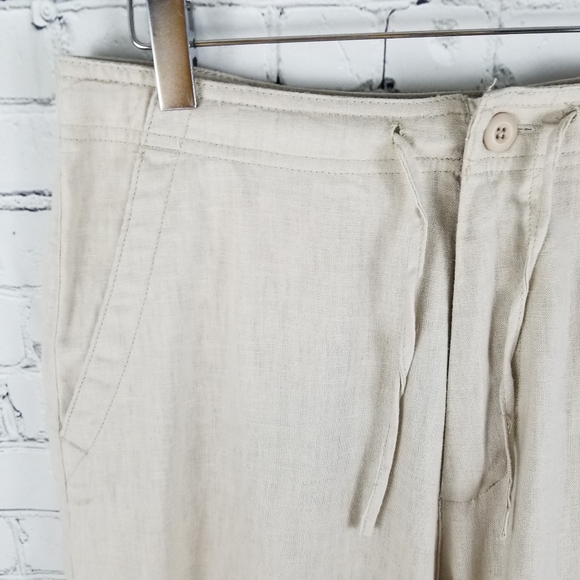 BRUNO NY | linen drawstring straight leg pants - Picture 3 of 7
